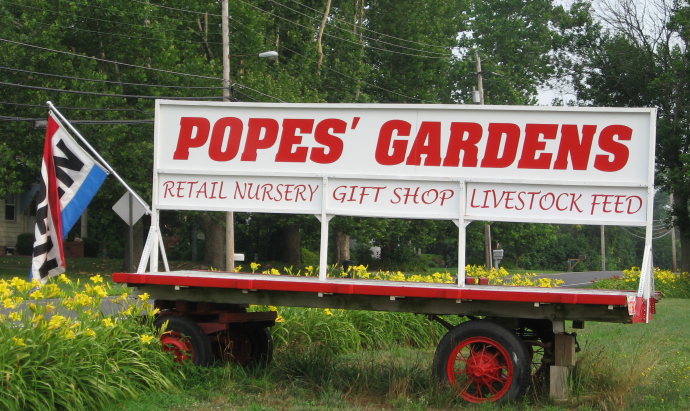 Popes Sign w Daylilies